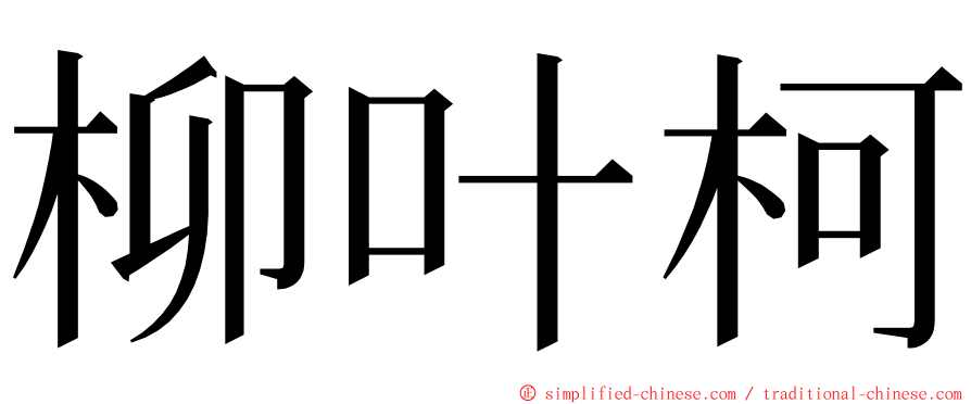 柳叶柯 ming font