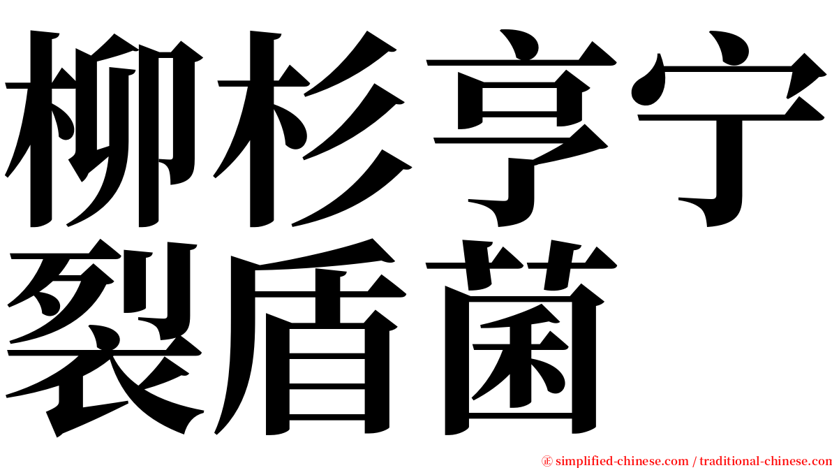 柳杉亨宁裂盾菌 serif font