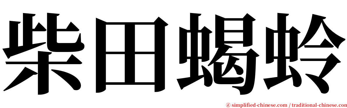 柴田蝎蛉 serif font