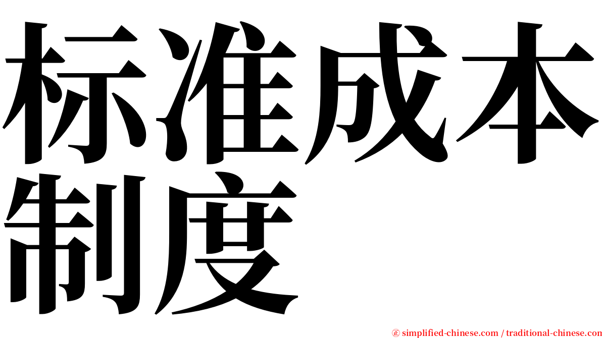 标准成本制度 serif font