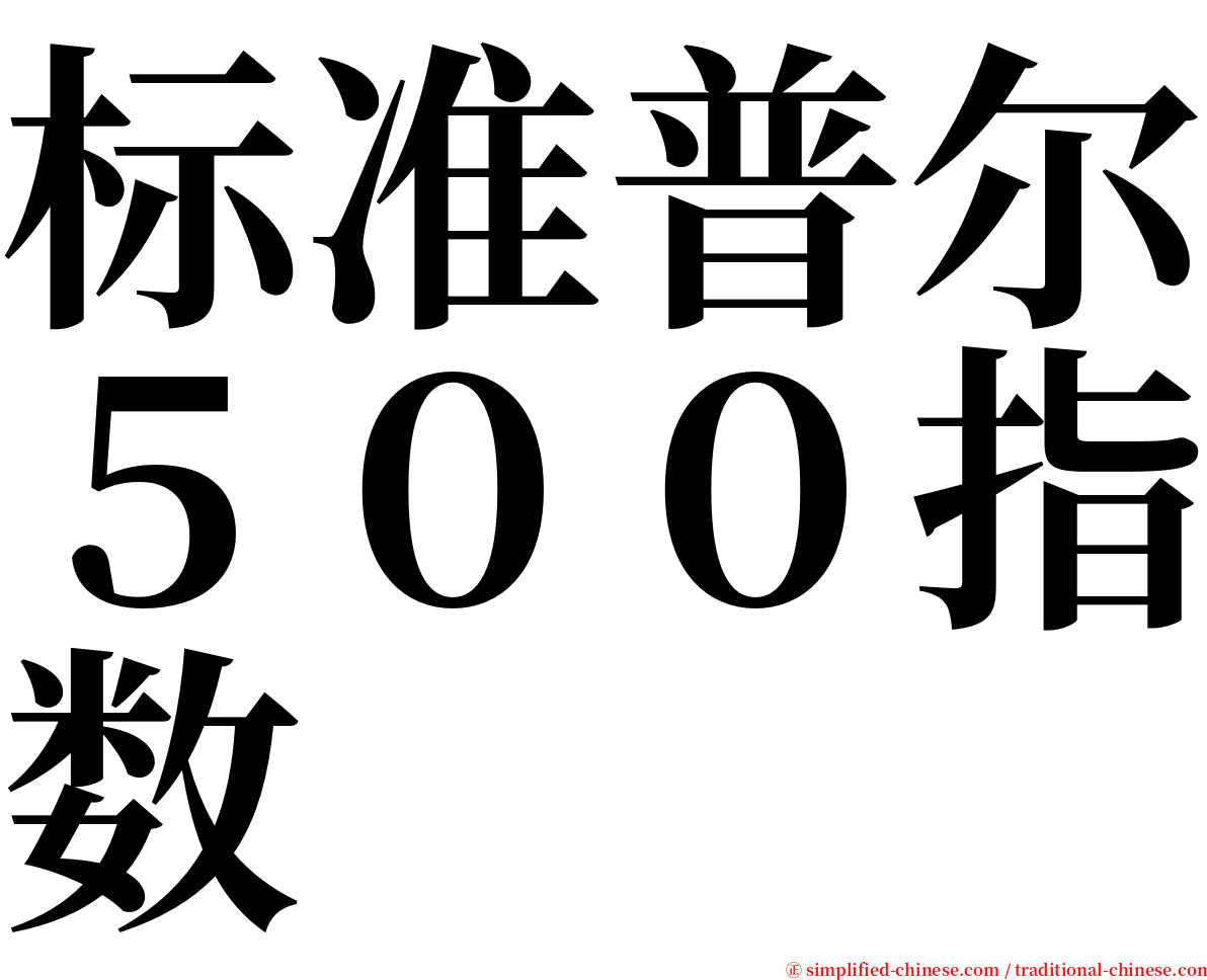 标准普尔５００指数 serif font