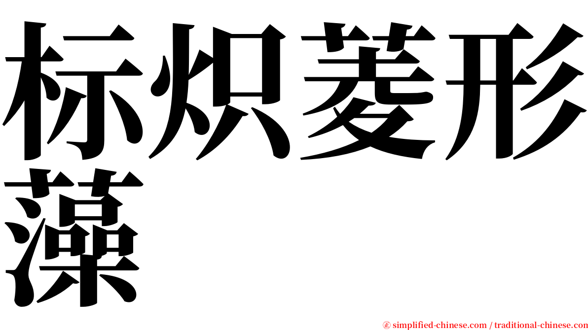 标炽菱形藻 serif font