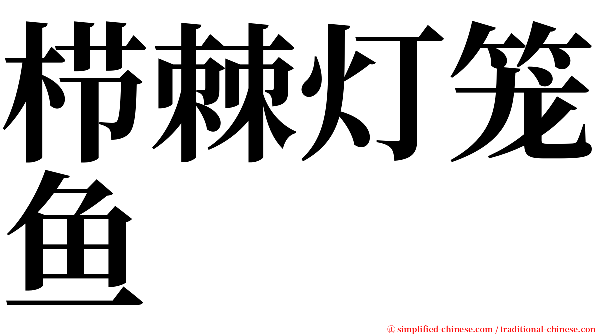 栉棘灯笼鱼 serif font