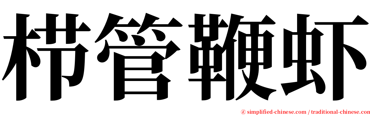 栉管鞭虾 serif font