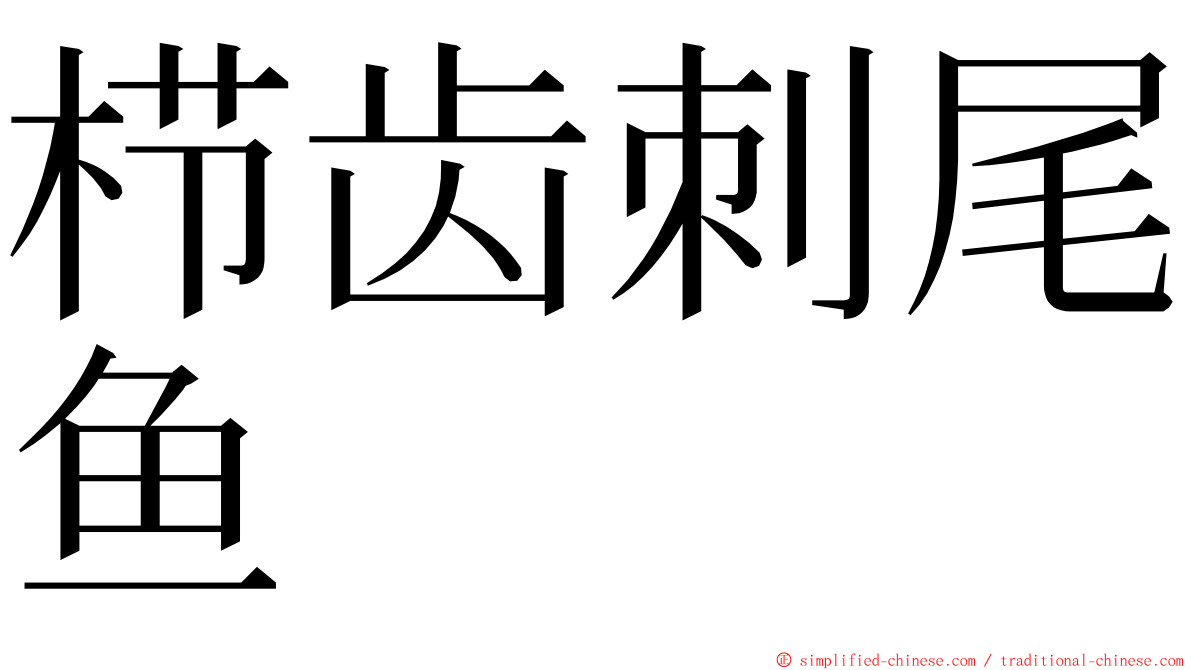 栉齿刺尾鱼 ming font