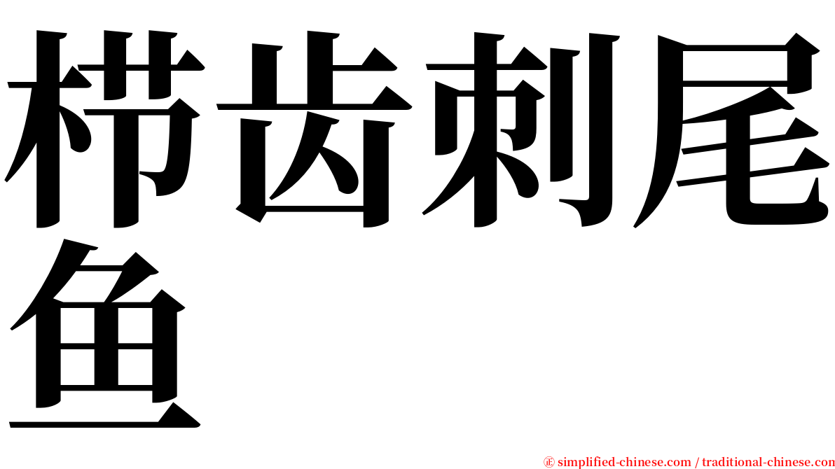 栉齿刺尾鱼 serif font