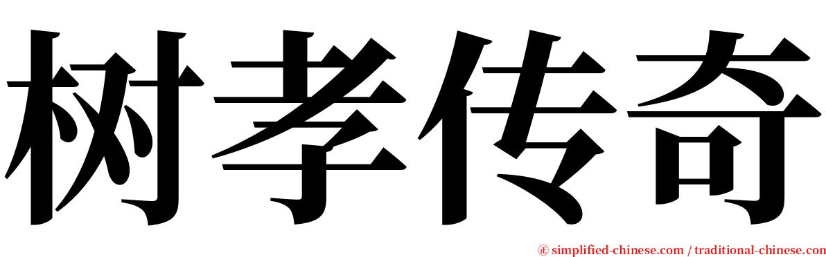 树孝传奇 serif font