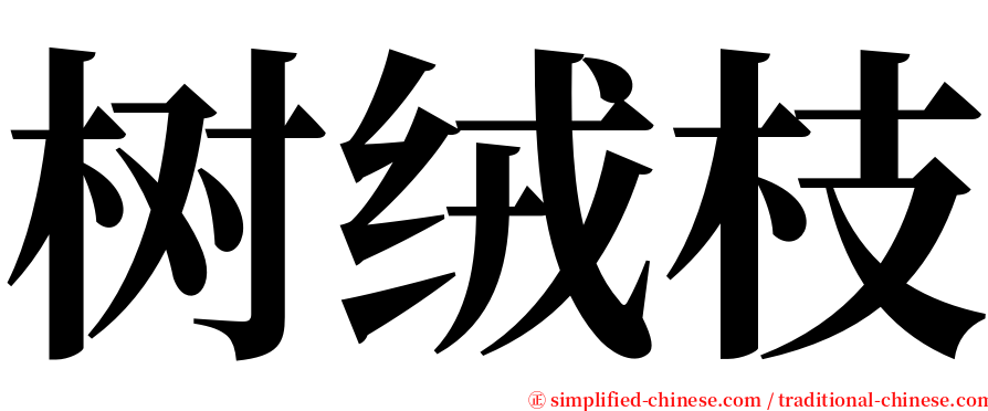 树绒枝 serif font