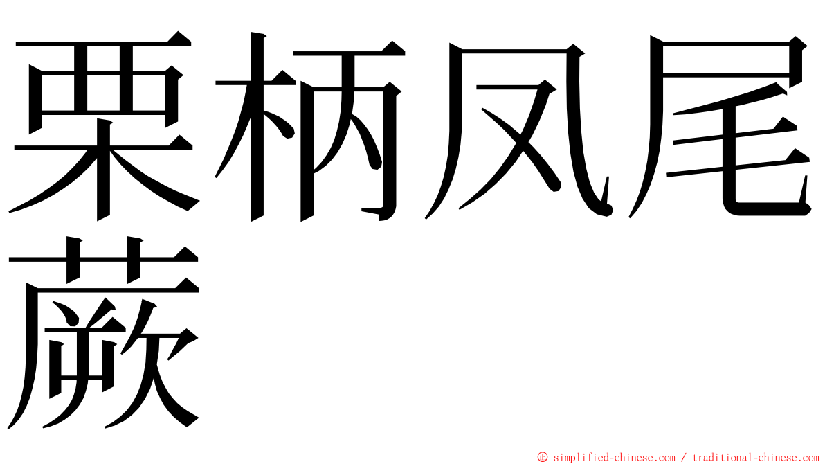 栗柄凤尾蕨 ming font