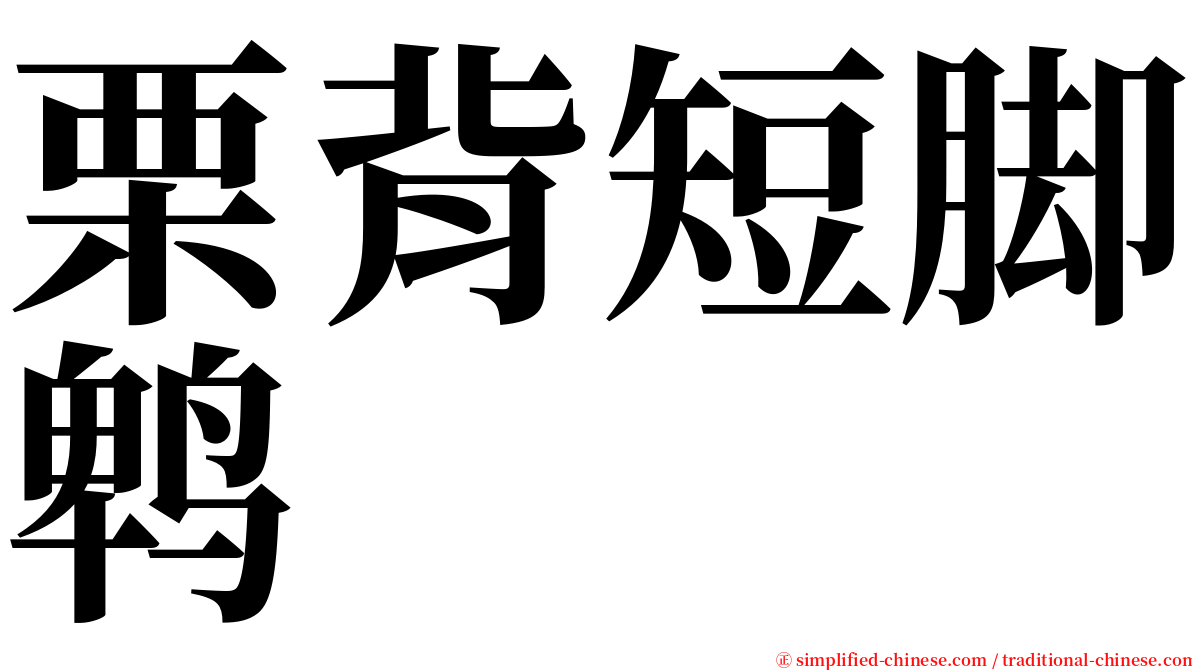 栗背短脚鹎 serif font