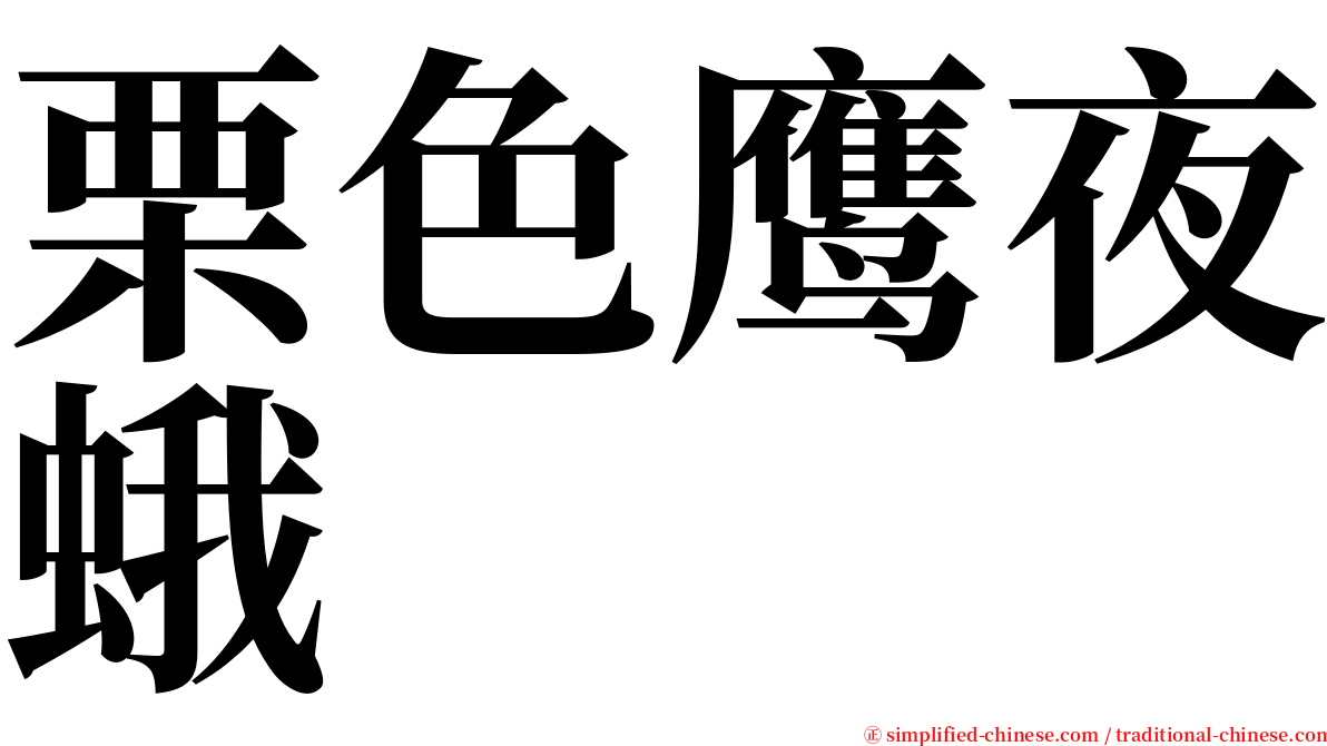 栗色鹰夜蛾 serif font