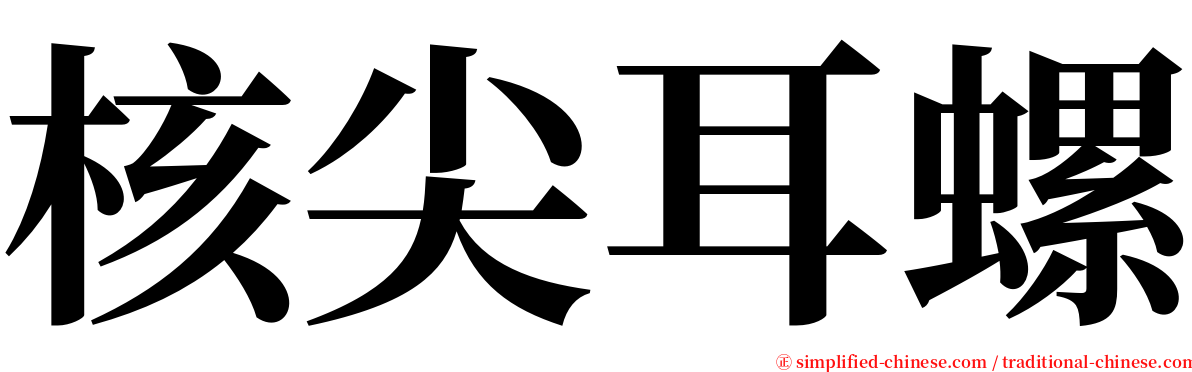 核尖耳螺 serif font