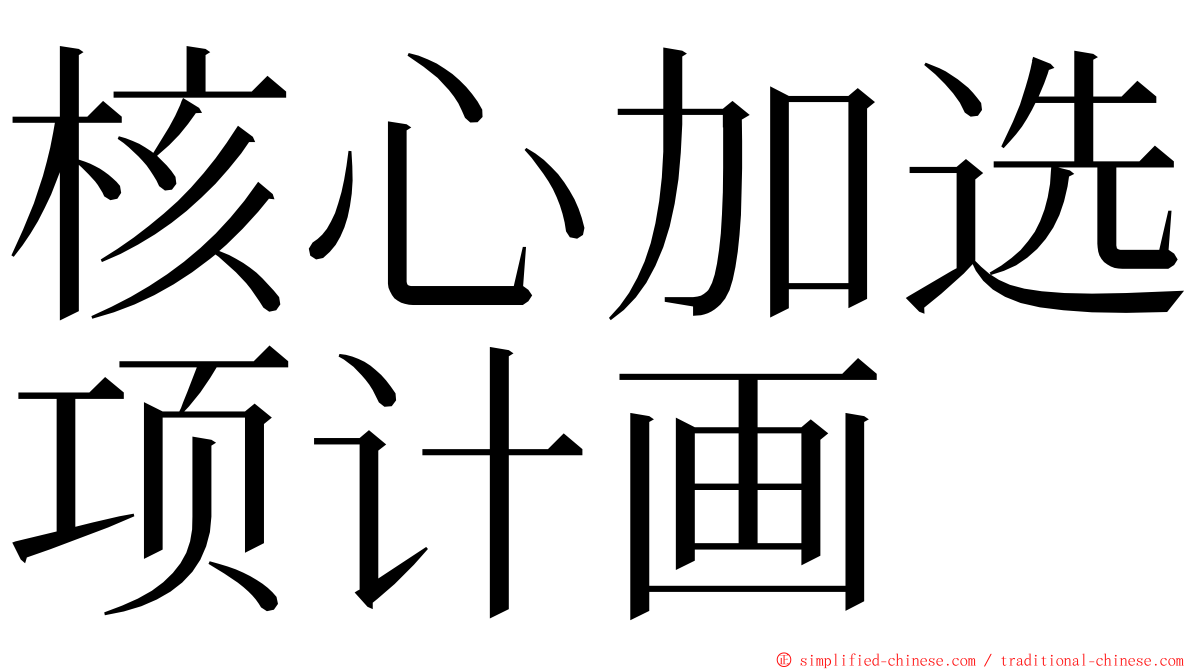 核心加选项计画 ming font