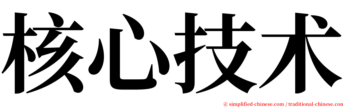 核心技术 serif font