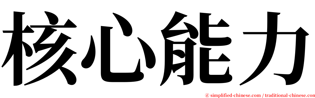 核心能力 serif font