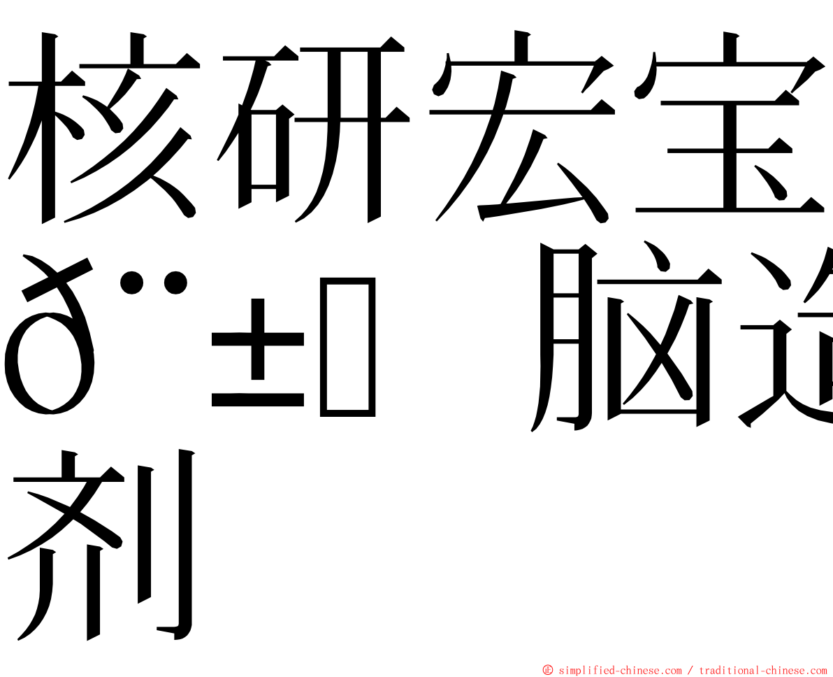 核研宏宝𨱏脑造影剂 ming font