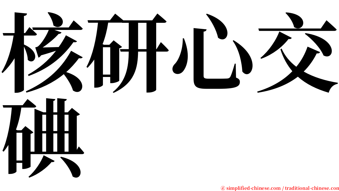 核研心交碘 serif font