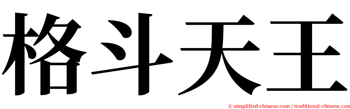 格斗天王 serif font