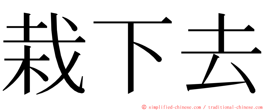 栽下去 ming font