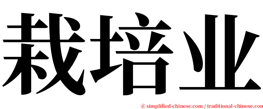 栽培业 serif font