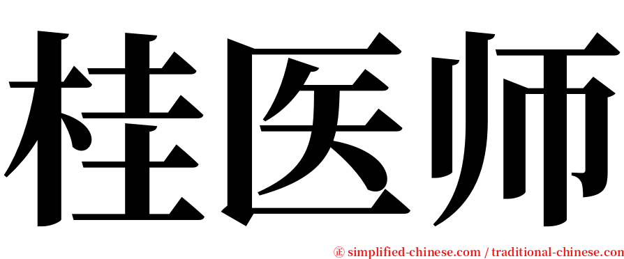 桂医师 serif font