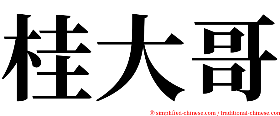 桂大哥 serif font