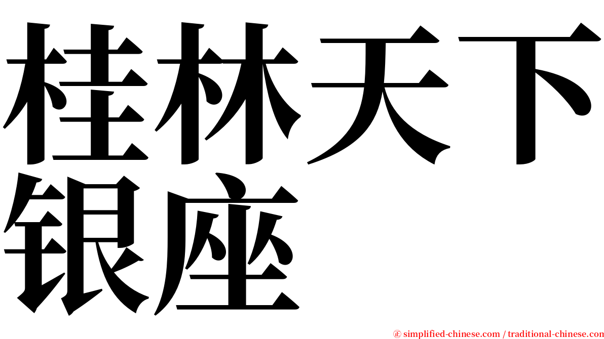 桂林天下银座 serif font