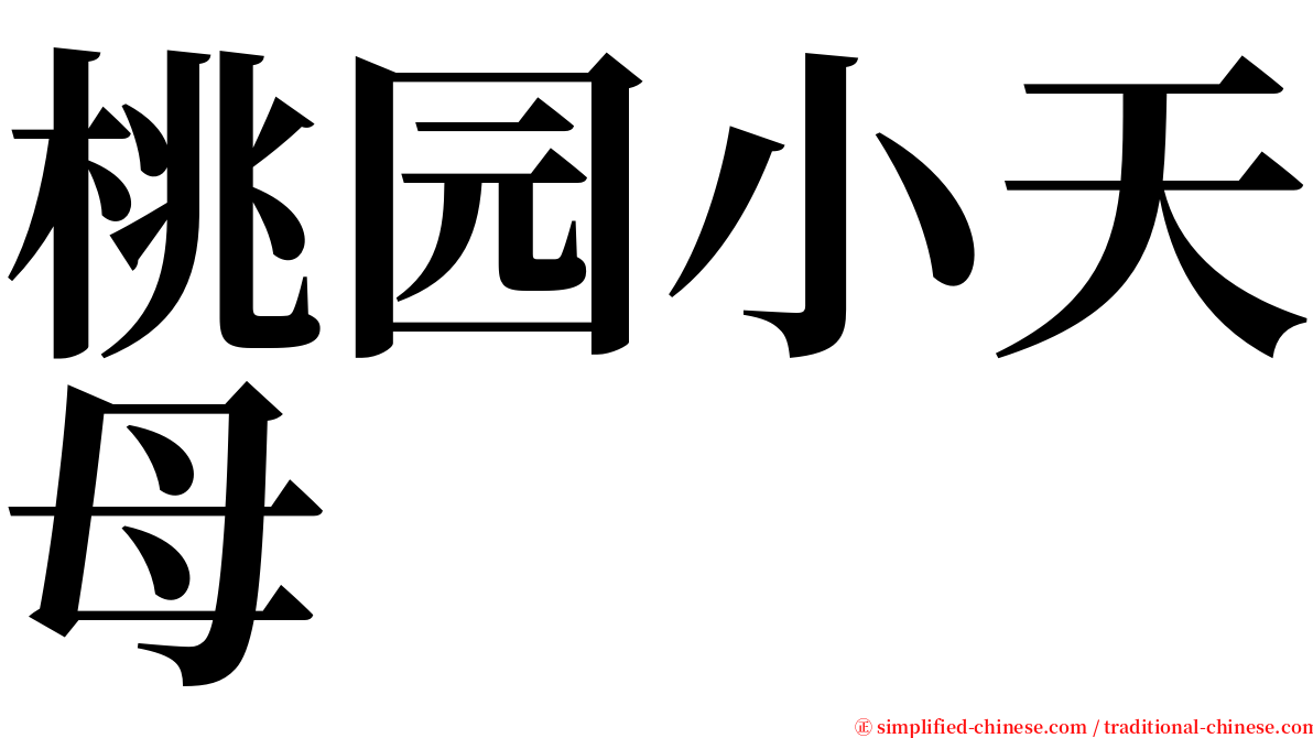 桃园小天母 serif font