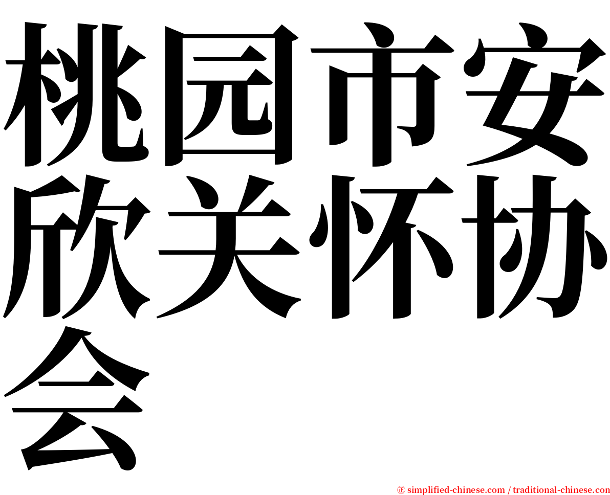 桃园市安欣关怀协会 serif font