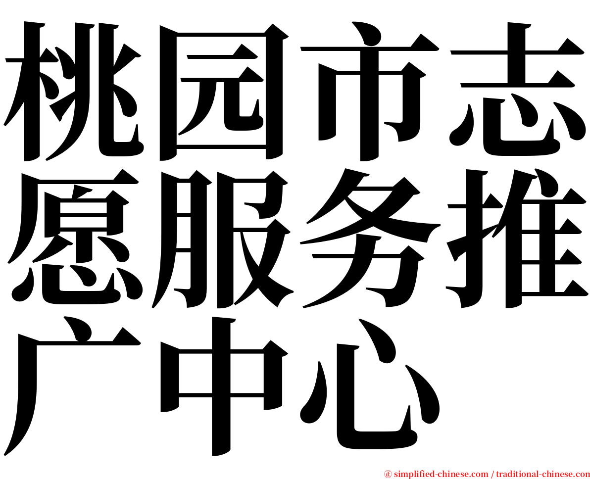 桃园市志愿服务推广中心 serif font