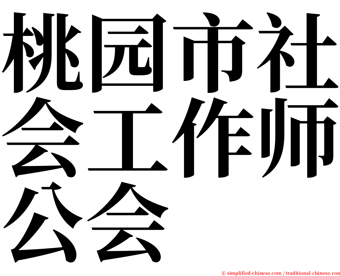 桃园市社会工作师公会 serif font