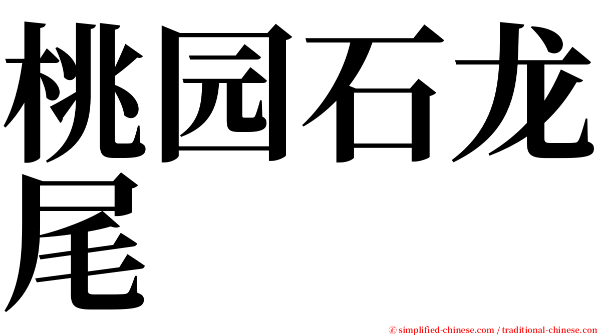 桃园石龙尾 serif font