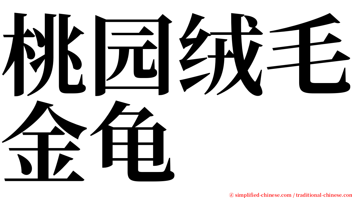 桃园绒毛金龟 serif font