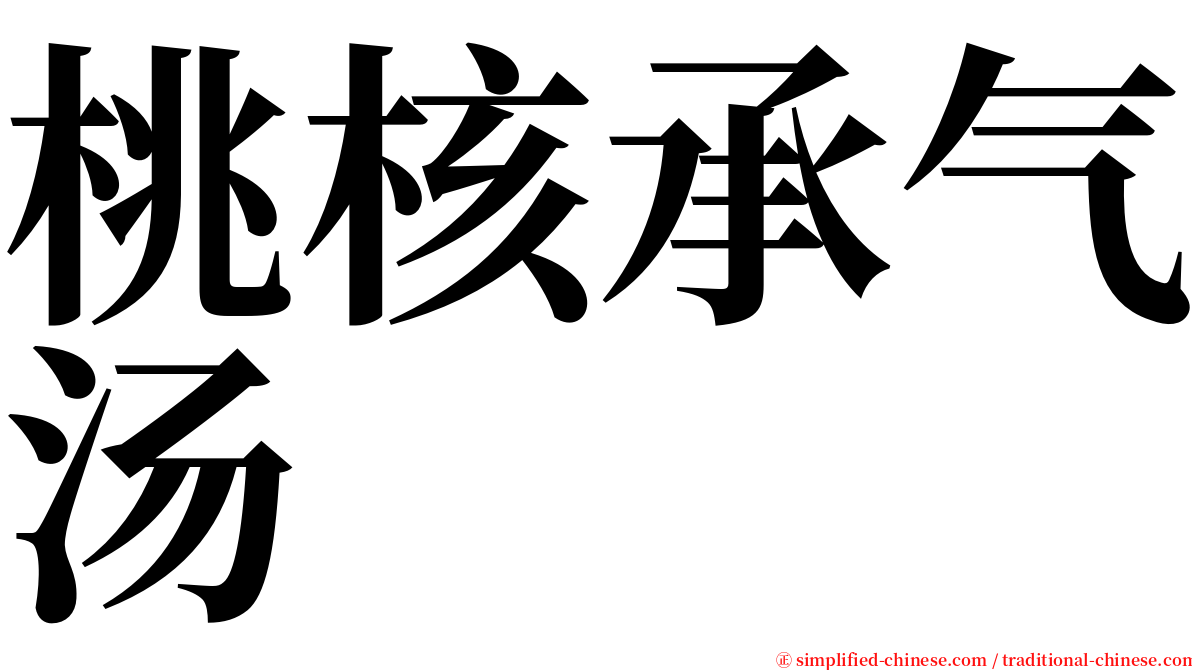 桃核承气汤 serif font