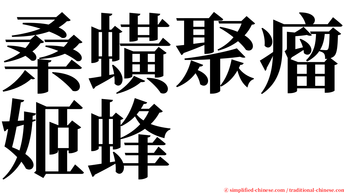 桑蟥聚瘤姬蜂 serif font