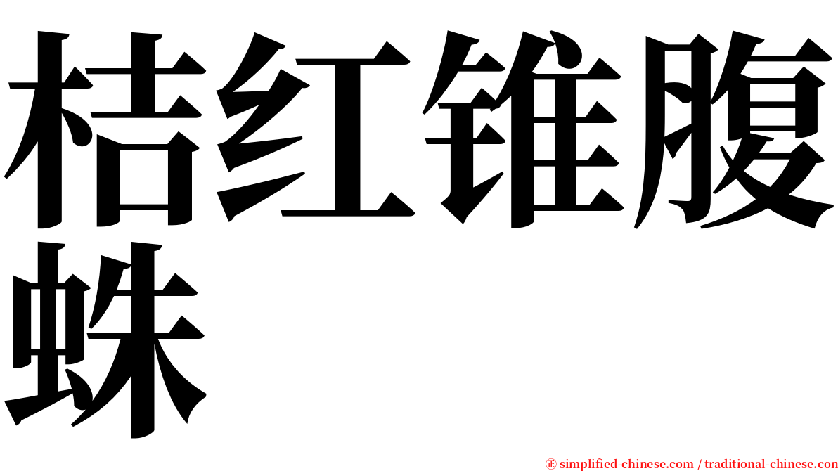 桔红锥腹蛛 serif font