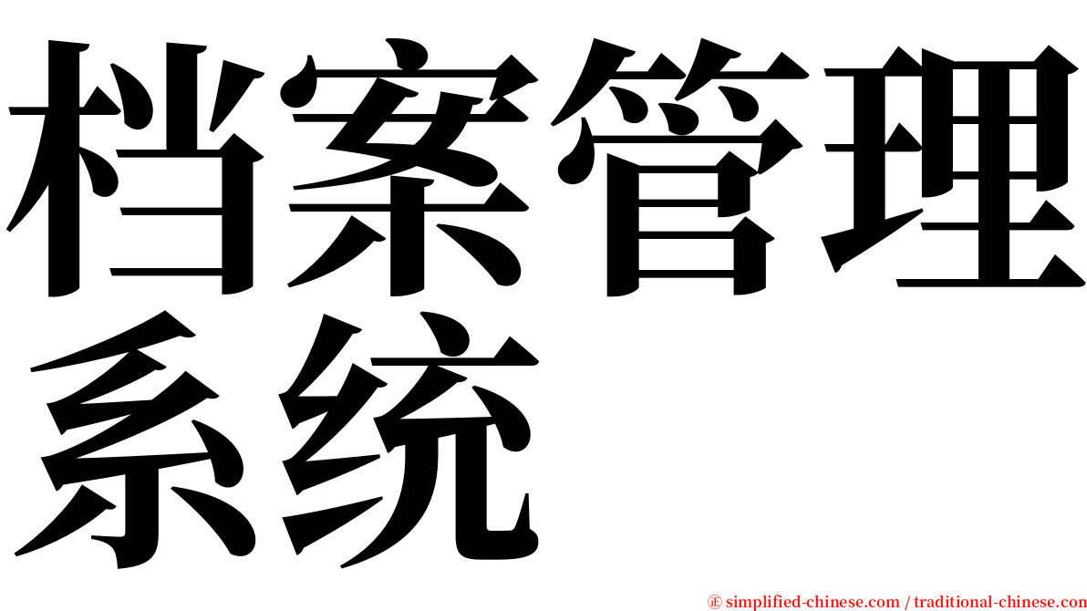 档案管理系统 serif font