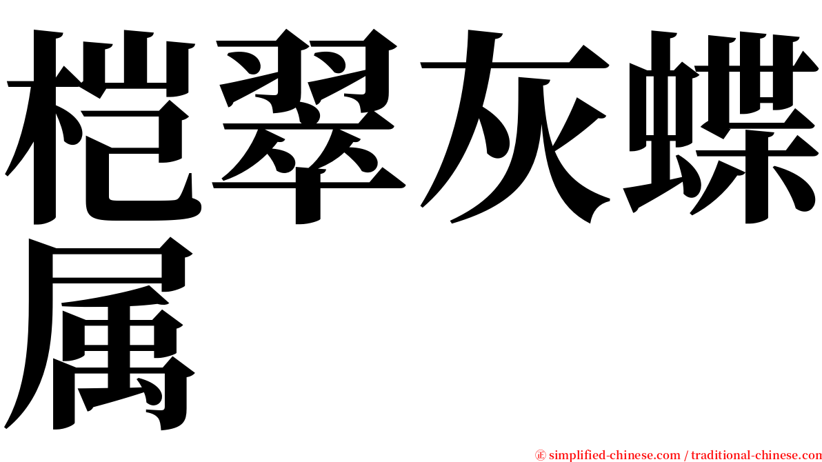 桤翠灰蝶属 serif font