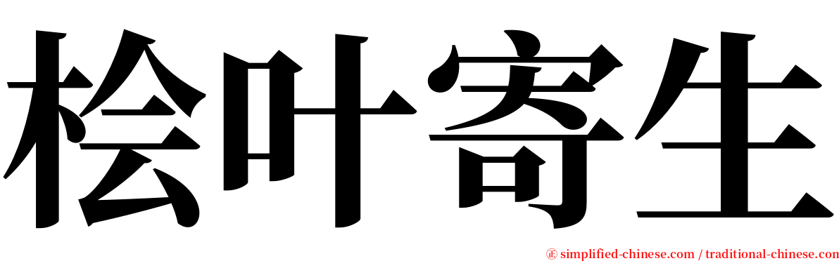 桧叶寄生 serif font