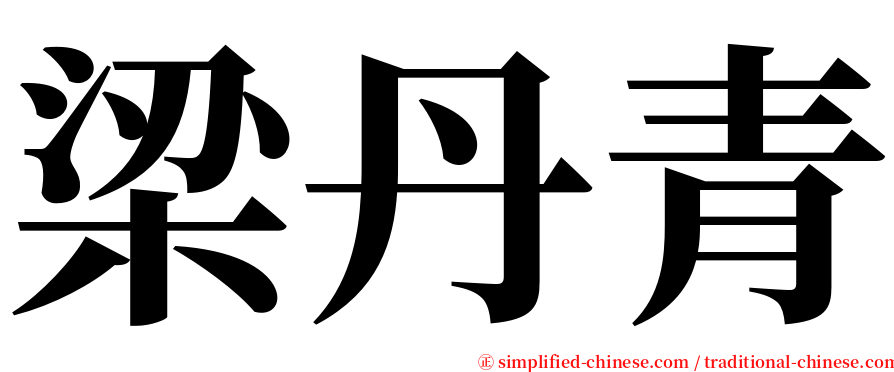 梁丹青 serif font