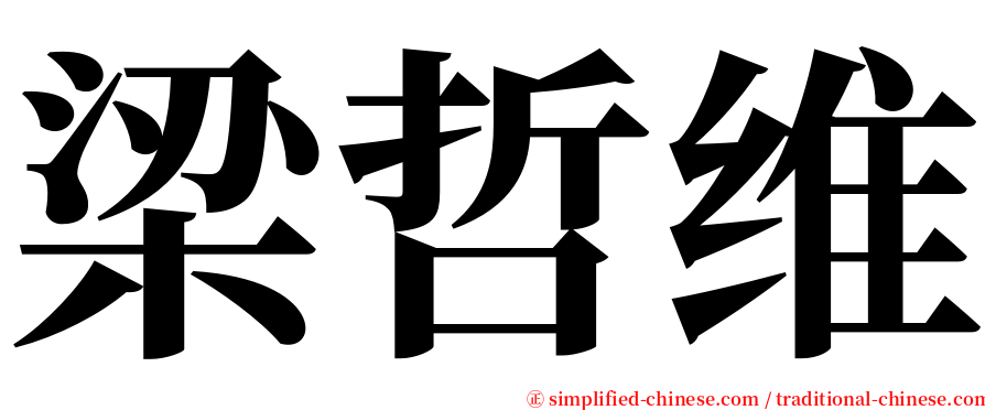 梁哲维 serif font