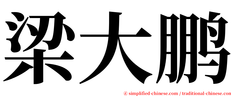 梁大鹏 serif font