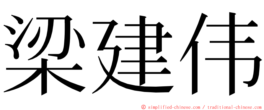 梁建伟 ming font