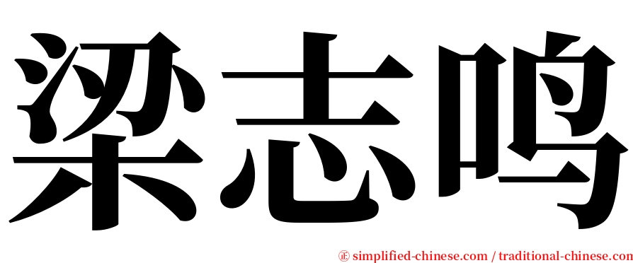 梁志鸣 serif font