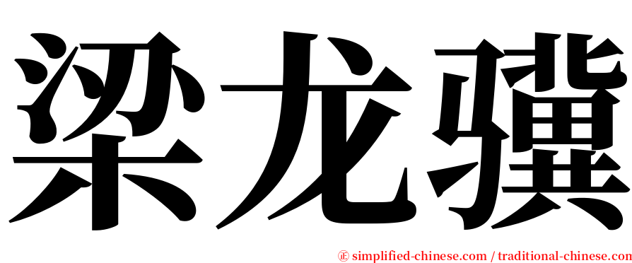梁龙骥 serif font