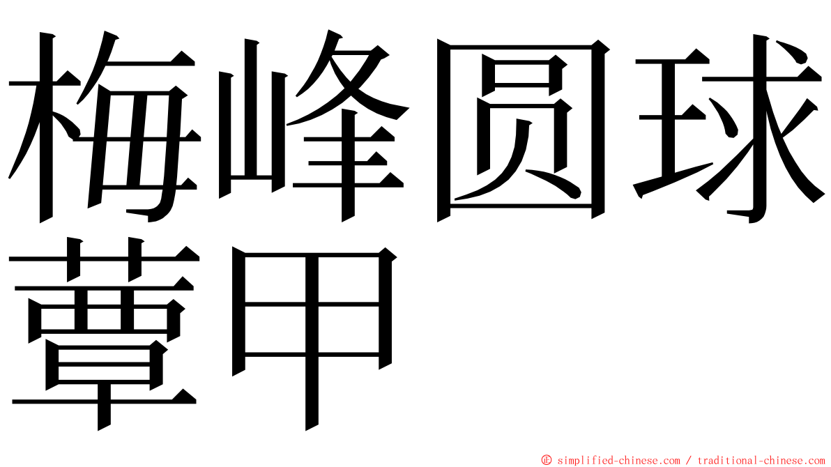 梅峰圆球蕈甲 ming font