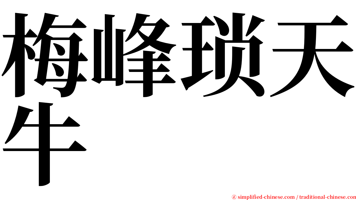 梅峰琐天牛 serif font