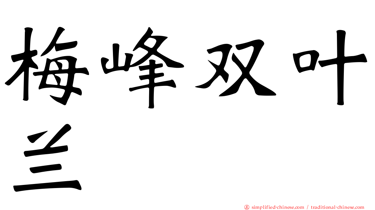 梅峰双叶兰