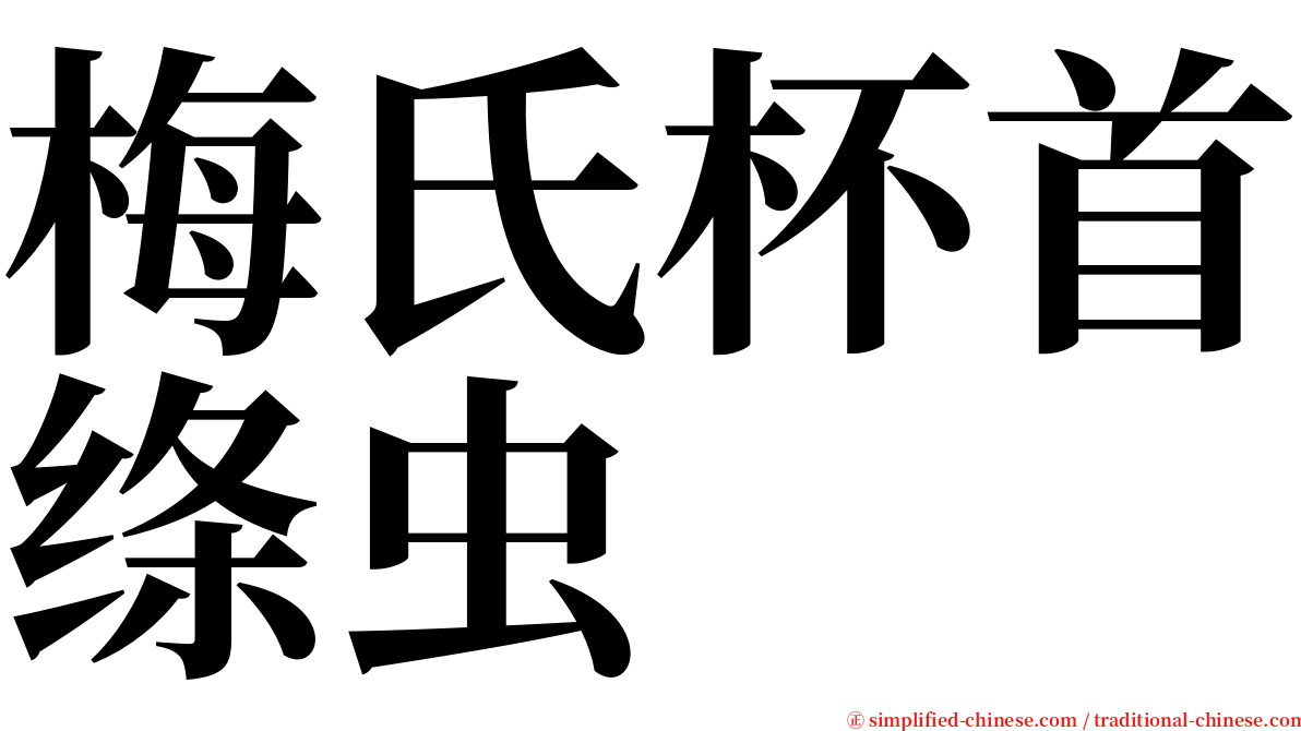 梅氏杯首绦虫 serif font