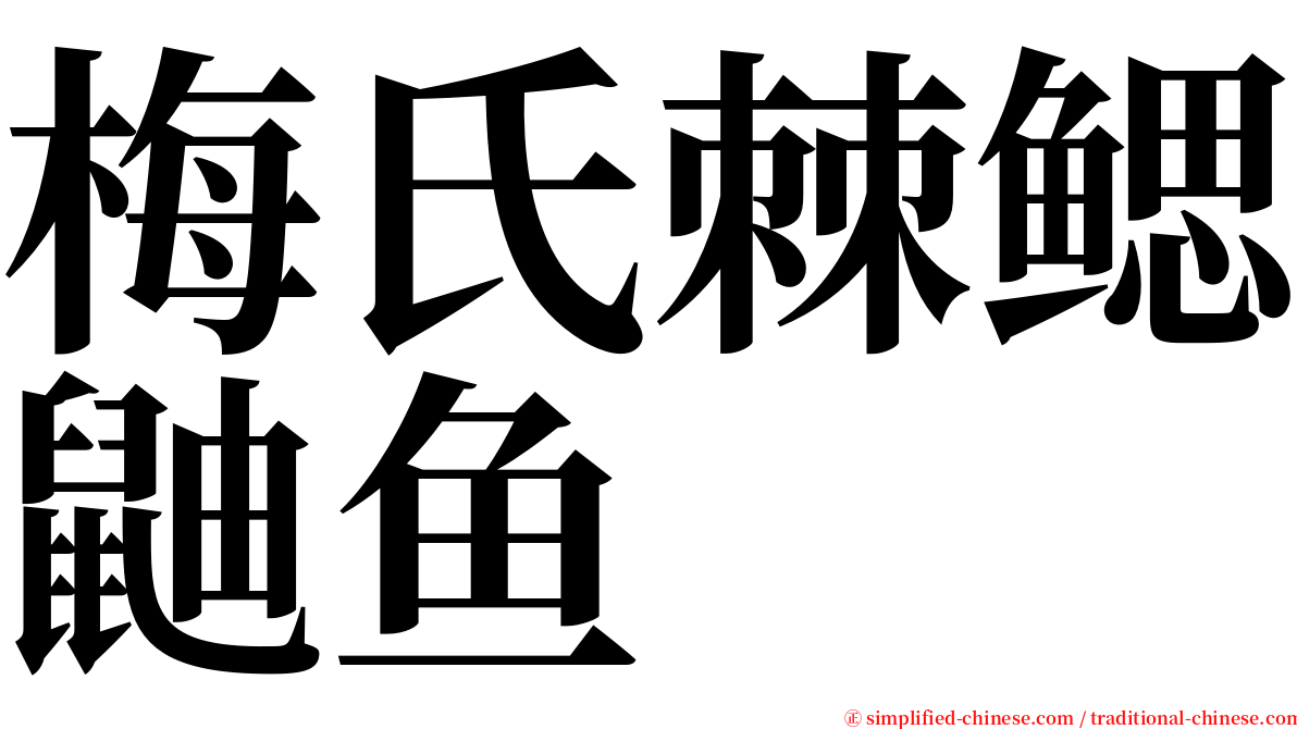 梅氏棘鳃鼬鱼 serif font